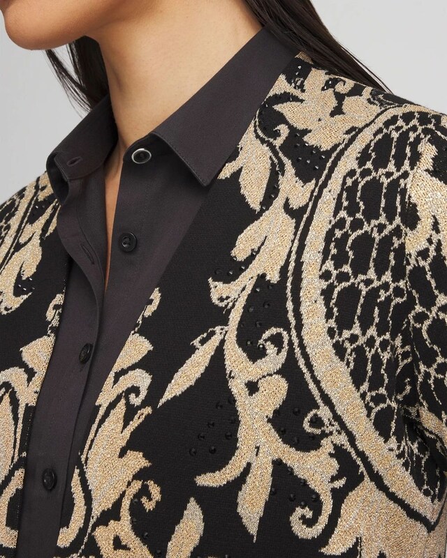 Embellished Jacquard Cardigan - image 4
